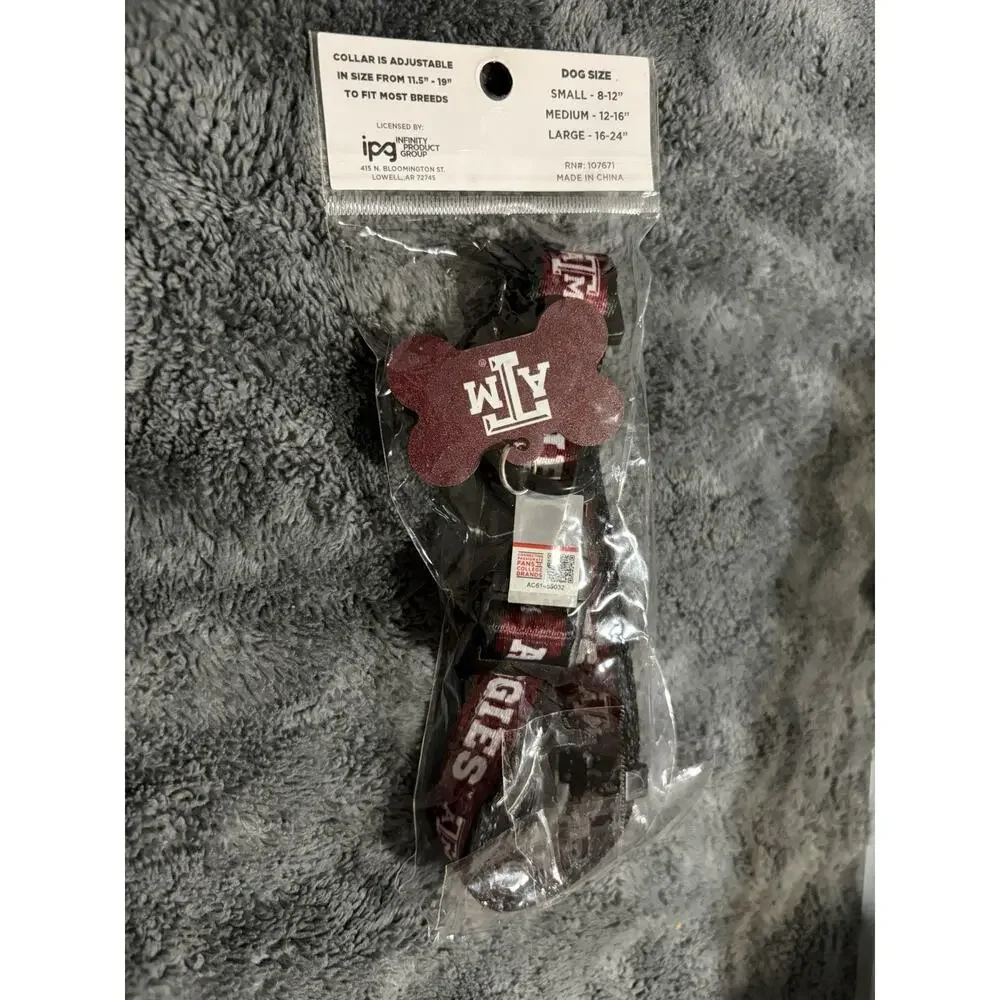 Texas A&M Aggies Dog Collar & Tag Set Adjustable 11.5–19” NCAA Pet – New